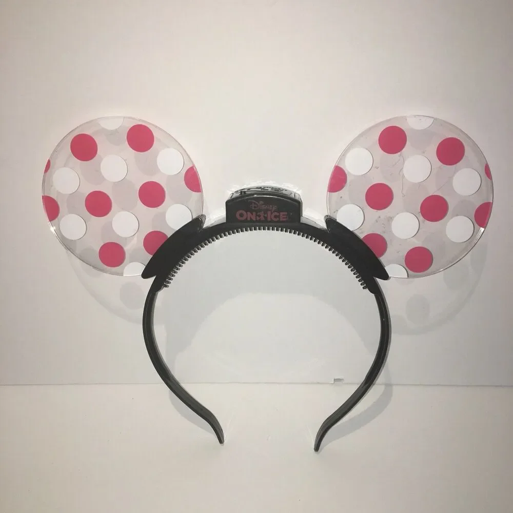 Disney  On Ice Minnie  Mouse  Polka-dot  Flashing Light - Up  Ears  Headband